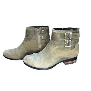 Sorel LOLLA Bootie Alpine Tundra Waterproof Double Buckle Brown Side Zip